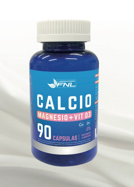 Calcio + Vitamina D + Magnesio- 90 cápsulas ( 1 mes)